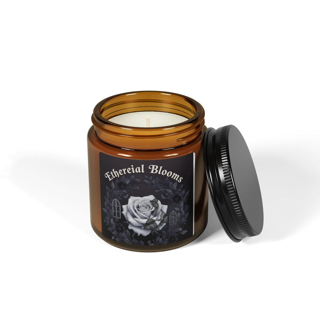 Ethereal Blooms Soy Candle — Amber Jar Aromatherapy Candle