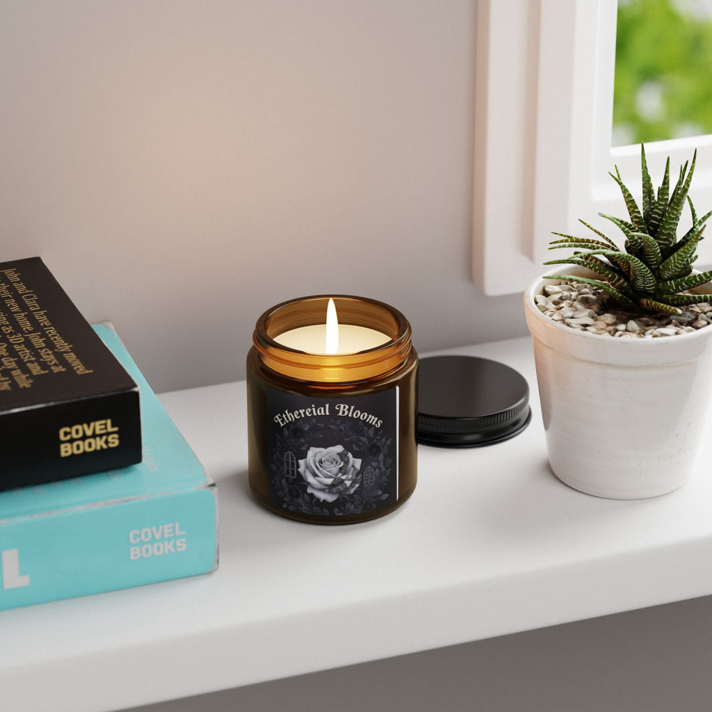 Ethereal Blooms Soy Candle — Amber Jar Aromatherapy Candle