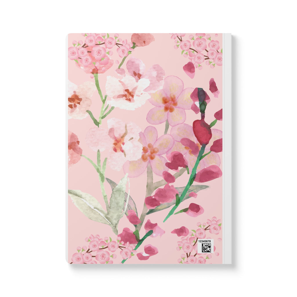 Self Care Softcover Journal — Floral Pink Wellness Notebook