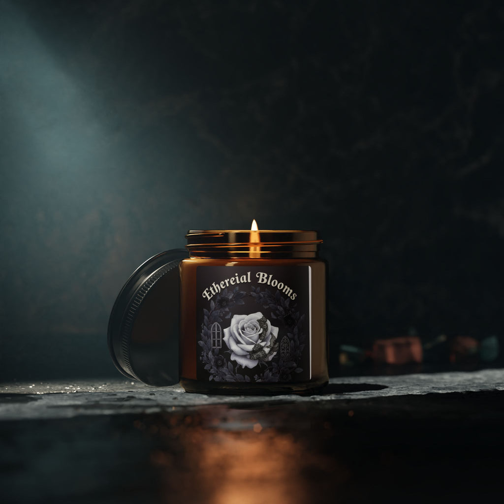 Ethereal Blooms Soy Candle — Amber Jar Aromatherapy Candle